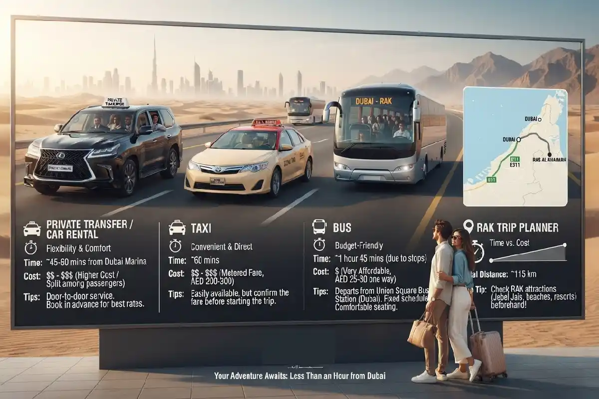 how to go from dubai to ras al khaimah